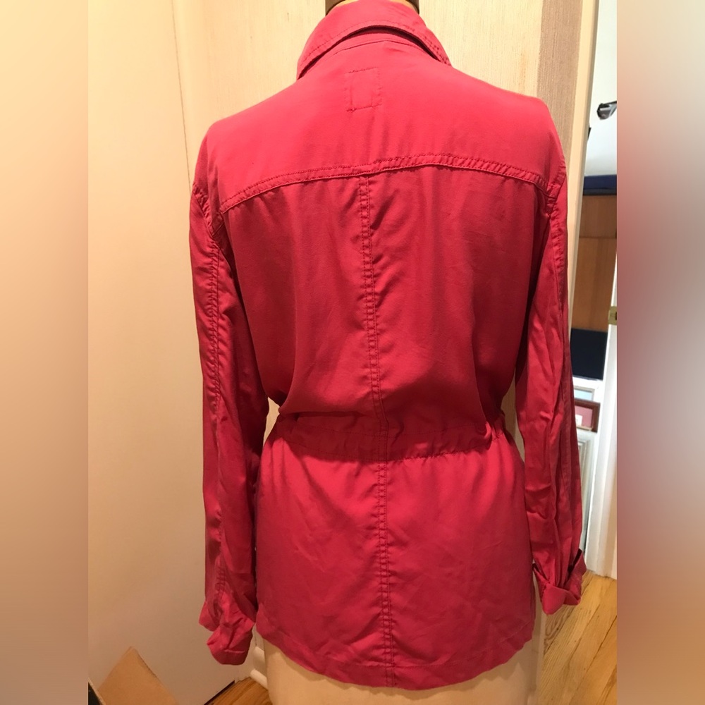 GAP Raspberry Pink Light Trench Jacket L - Picture 10 of 10